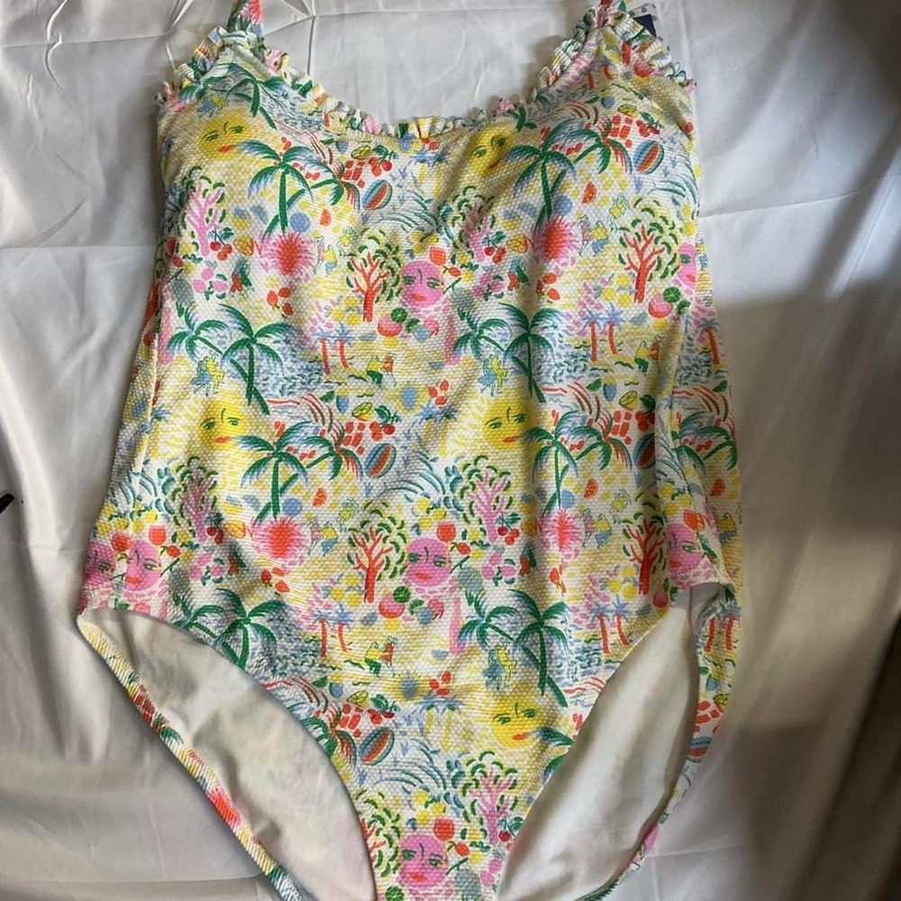 tropical print one-piece swimsuit